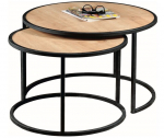 2 kohvilaua komplekt Kalune Design Tambur, helepruun/must