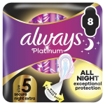 H&uuml;gieenisidemed Always Platinum Secure Night Extra Size 5, 8 tk