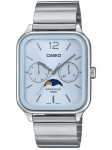 Meeste k&auml;ekell Casio sinise sihverplaadiga ja roostevabast terasest rihmaga