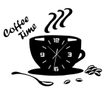 Kohvitassi k&ouml;&ouml;gi seinakell kohviku k&ouml;&ouml;ki must 3D efekt