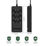 1tk EL Standard Nutikas Toiteplokk 6 AC Pistikupesaga ja 4 USB Pordiga, Nutipistik &Uuml;lekoormuskaitsega.