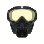 Kolju Mask Tuuleklaasid Elektriratta Prillid Mootorratta Kaitseprillid Liivakindlad Peakatteks Halloweeni jaoks., Geltonas filmas