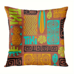 Dekoratiivne Eksootiline Havai Padi Tiki Muster 45.72&times;45.72 Cm