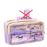1tk Sanrio Kuromi ja Cinnamoroll nailonist pinalkott, anime koolitarbed., Kuromi