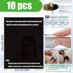 10 tk 3D akr&uuml;&uuml;l peegel seina kleebised: isekleepuv, paindlik, mitte klaaspeegel kodukaunistamiseks - h&otilde;bedane/must, Juoda