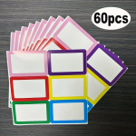 60-Pakk Nimesildi Kleebised, 8.89X5.71 cm - T&auml;iuslik Kontorisse, Koosolekutele, Koolile, &Otilde;petajatele & Postitamiseks - Erinevat V&auml;rvi Kontori Sildistikleebised.
