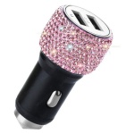 Kahe-USB Auto Laadija Bling Kiirlaadimine Telefoni Adapter Auto jaoks iPhone Xiaomi Samsung 5V 2.1A., Rožinis