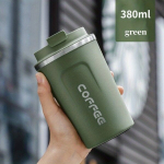1tk Kohvitass, Isolatsioon Ja K&uuml;lmaisolatsioon Euroopa Kvaliteetne Latte Tassi., Žalia - 380 ml