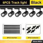 6-Pakk Recessed J&auml;lgvalgustid: 12W, 20W, 30W, 40W - AC 175-265V, Alumiiniumkorpus, 6 vnt juodos spalvos rinkinys