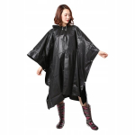 Mackintosh cape kapuutsiga poncho pvc unisex must