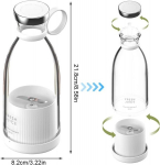 Kaasaskantav blender, 350 ml kaasaskantav mikser, multifunktsionaalne minismuuti mikser, FreshJuice mikser koos induktsioonlaadijaga puuviljamahla piimakokteili ja smuuti valmistamiseks, valge
