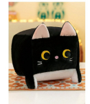 Happy People pehme pl&uuml;&uuml;sist animeeritud kandiline m&auml;nguasi - padi Cat 40 cm. Must