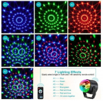 Happy People Disco Light 2tk 7 v&auml;rvi RGB diskopall 360&deg; p&ouml;&ouml;rlev kaugjuhtimispuldiga kaasaskantav Plug and Play h&auml;&auml;laktiveeritav lavavalgustus