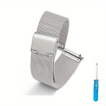 Roostevabast Terasest Kellarihmad Milanese Magnetiga, Asendusrihmad 41mm-45mm., Sidabrinis
