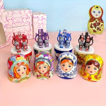 [Hot-Sale] 7tk Luksuslik Matrjo&scaron;ka K&uuml;&uuml;nehoolduskomplekt - Roostevabast Terasest L&otilde;ikurid ja Ilu Komplekt Dekoratiivse Karbiga. , Mėlyna-7 vnt mielas nagų replių rinkinys