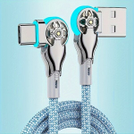Uus USB Type-C Topelt P&ouml;&ouml;ratav Valgustatud Nailonpunutisega Kiirlaadimise Andmesidekaabel Auto Universaalne Laadimiskaabel., 1 m / 3,3 pėdos / 39 coliai