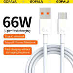 Gopala 6A Kiire USB-C Laadimiskaabel Xiaomi jaoks 66W.