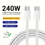 GOPALA 240W PD USB C USB C kaabel, nailonpunutud kaabel.