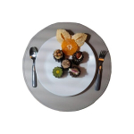 4/6tk &Uuml;mmargune Lauamatikomplekt, Kunstnahk, Veekindel, Soojusvastane., pilka