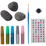 STONES TO PAINT CREATIVE KIT v&auml;rvid kleebised Grafix Snail Blue