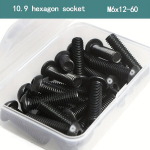 10.9 klassi sulamteras M6 nupuga pesaga poltpoldid - must oksiidkattega, t&auml;iskeermega., M6 x 20 mm (50 vnt.)