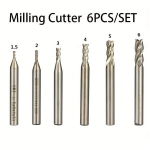 6tk HSS freesi l&otilde;ikurite komplekt - 4 soonega l&otilde;ppfrees CNC masinale - 1.5mm-6mm ruuteritera alumiiniumile, puidule ja terasele.
