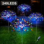 4tk, 320-LED/240-LED P&auml;ikese Ilutulestiku Tuled, 8 Valgusrežiimi, V&auml;lisvalgustus Aeda, &Otilde;ue, Ja J&otilde;uludeks (Soe Valge/Valge/V&auml;rviline)., Baltas