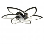 Moodne Lillekujuline LED Laeventilaator Valgusega ja Puldiga, &Scaron;iuolaikinis J