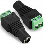 Pistikupesa DC 5,5mm/2,1mm &ndash; Naine, Kruviklemmidega &uuml;hendus, Max vool 2A