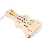 Montessori Puidust Elektrikitarr LED-tulede ja Helidega - Hariv M&auml;nguasi 6-8 Aastastele Lastele