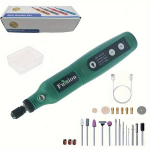 1tk Mini Juhtmeta P&ouml;&ouml;rlev T&ouml;&ouml;riist LED Valgusega, 5 Reguleeritavat Kiirust, USB Laetav Liitiumaku, Mitu Tarvikut, Ideaalne Isiklikele Projektidele, Žalioji A