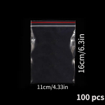 100tk T&otilde;mblukuga Plastikust Kotid, Suletavad L&auml;bipaistvad Kotid, 11*16 cm/4,33*6,3 colio