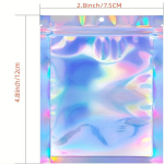 50 tk V&auml;rvilised Holograafilised Suletavad Kotid - Ideaalne Peotoidu S&auml;ilitamiseks ja Proovipakendiks, 7,11&times;12,19 cm