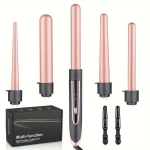 Pikk Barrel Lokitangide Komplekt, 5 In 1 Vahetatavate Lokitangidega Naine Kingitus , Rose Gold-CD