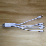 USB2.0 Kuni 5 Pordit T&uuml;&uuml;p-C Mees Laadimiskaabel, USB prie 5 X Type-C kabelis Baltas