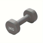Premium PVC Hantlikomplekt Meestele ja Naistele - Sobib Fitnessiks, Joogaks & K&auml;sivarrelihastreeninguks, Pilka Vienvietis 3kg