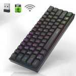 MageGee TS91 Mini 60% M&auml;ng/Kontori Klaviatuur, Juhtmega RGB Taustvalgustusega Kompaktne Arvuti Klaviatuur Windows/Mac/S&uuml;learvuti jaoks, Juoda (BT+WIFI+KABELIS) 2000mAH