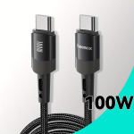 PD100W USB C Kaabel Kiire Laadimine iPhone 15/15Plus/15Pro/15 Pro Max jaoks, Juoda