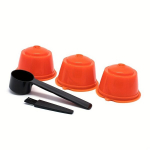 3tk Dolce Gusto Kohvi Filter Korduvkasutatav Kapslid Lusikaga Harjaga, Oranžinė