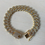 J&auml;me Iced Out Rini Kvarts Kuuba L&uuml;lidega Kett Kaelakee Meestele, isadep&auml;eva kingitus. variant-62644, Auksinis