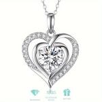 925 H&otilde;be 3ct Moissaniit S&uuml;damekujulise Ripatsiga Kaelakee Meeste Kingitus. variant-63134