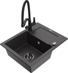 Graniidist k&ouml;&ouml;givalamu Mexen Enzo koos segisti ja sifooniga, Black granite+Black