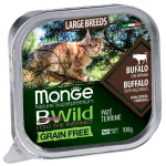 K&uuml;psetatud pasteet kassidele Monge BWild Cat Grain Free All Large Breeds p&uuml;hvli ja k&ouml;&ouml;giviljadega 100g
