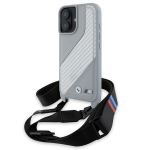 BMW BMHCP16S23PSCCG iPhone 16 6.1"  szary|grey hardcase M Edition Carbon Stripe & Strap