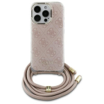 Guess GUHCP16SHC4SEP iPhone 16 6.1"  r&oacute;żowy|pink hardcase Crossbody Cord 4G Print