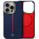 Mercedes MEHMP16X23SUMRV iPhone 16 Pro Max 6.9" granatowy|navy hardcase Silicone Red Stripe MagSafe