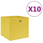 vidaXL mittekootud kangast hoiukastid 10 tk, 28 x 28 x 28 cm, kollane