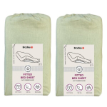 Bradley kummiga voodilina, 180 x 200 x 25 cm, tekstiilist kotis, tuhkroheline, 2 t&uuml;kki