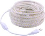 Led-ribad, veekindel valge LED-riba 220V, SMD 5730 120led/m LED-valgusti 5m v&auml;liriba EL-pistikuga, trafot pole vaja (valge, 5)