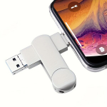 USB pulk V&auml;lkm&auml;luseade iPhoneile, V&auml;line M&auml;lupulk Kr&uuml;ptitud Fotode Varundus Android/PC jaoks., Sidabrinis